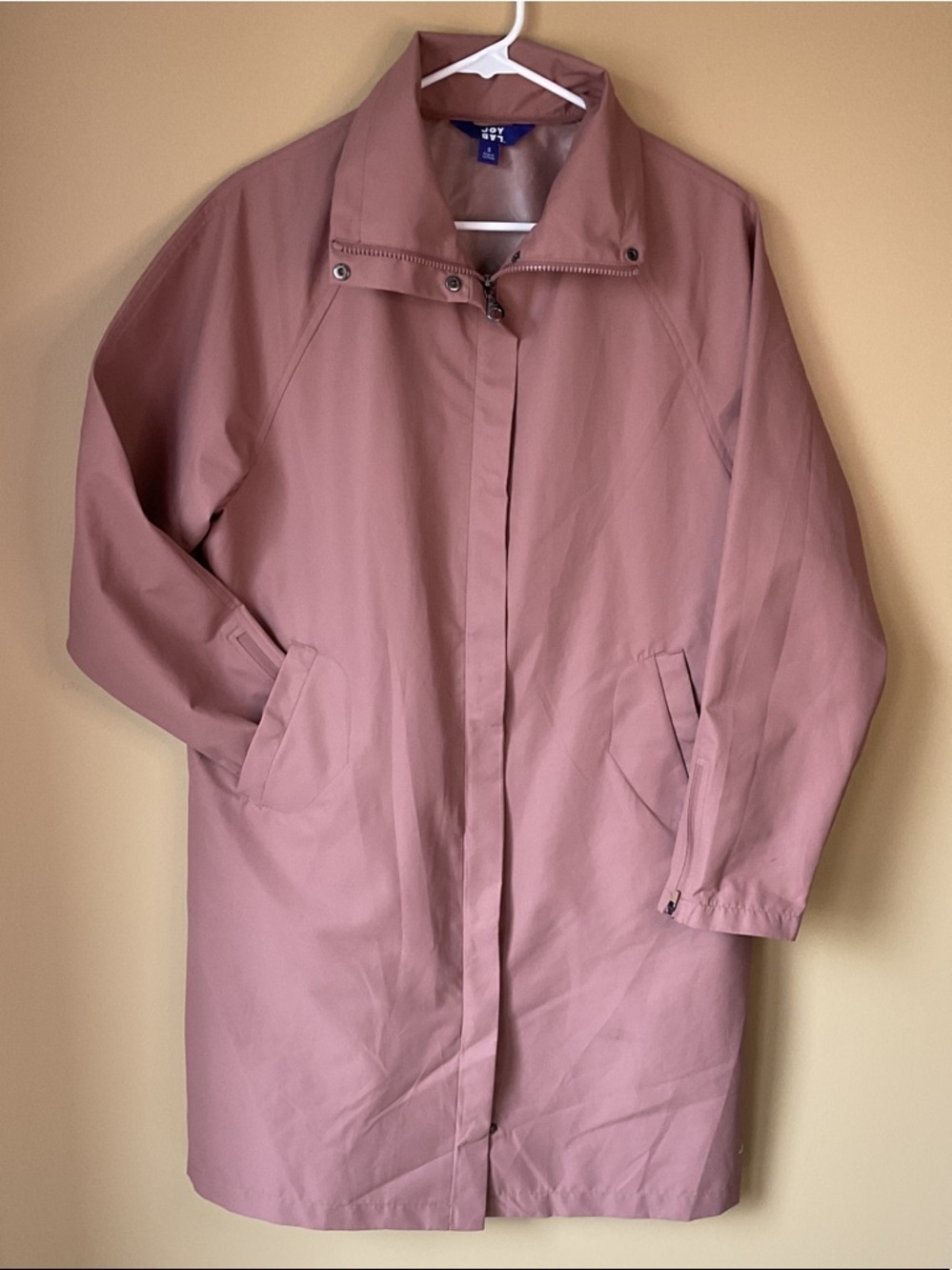 Joy Lab Waterproof Women's Dusty Rose Rain Coat size Small